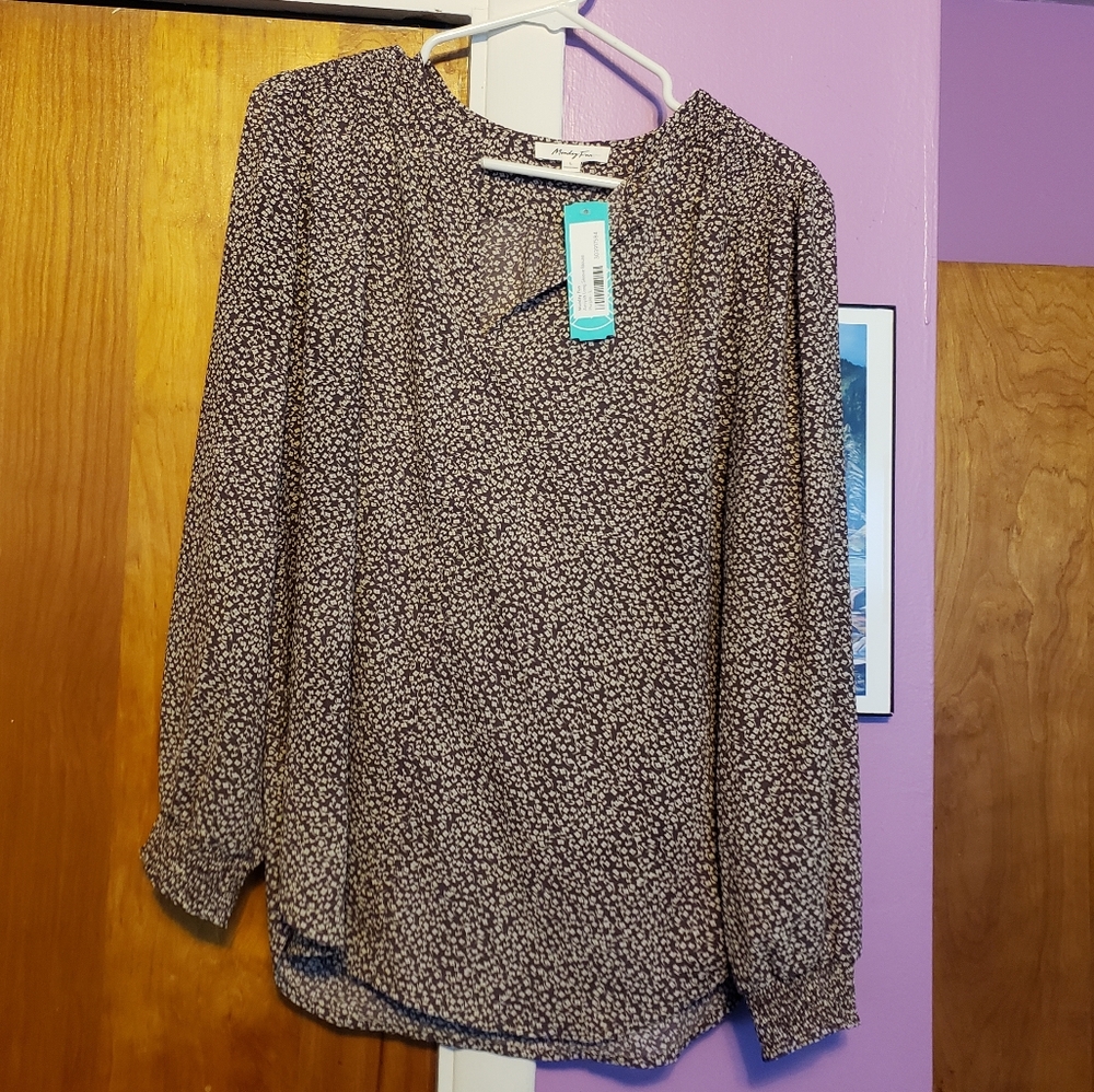 Long sleeved purple blouse